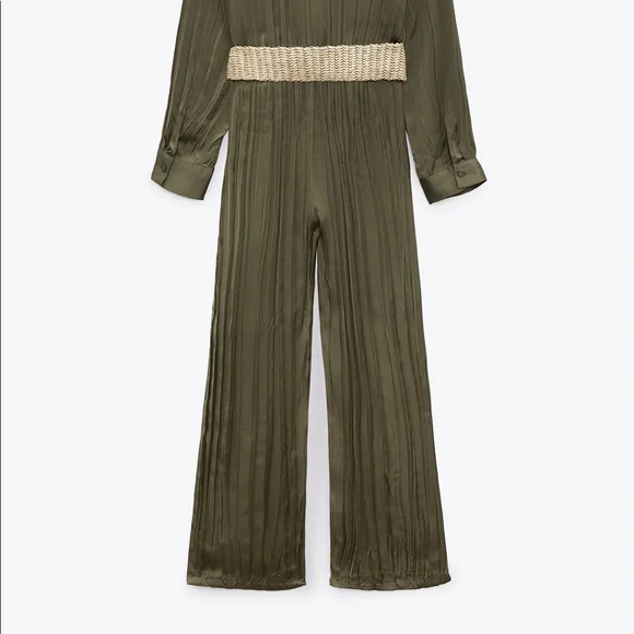 BELTED WRINKLED LOOK JUMPSUIT - Picture 11 of 13